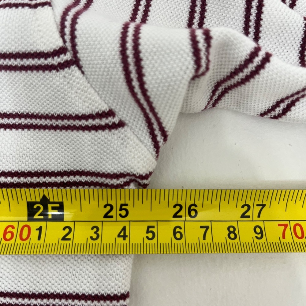 Brooks Brothers Mens X-Large Polo Shirt White Red Striped Fleece Short Sleeve - Picture 8 of 8
